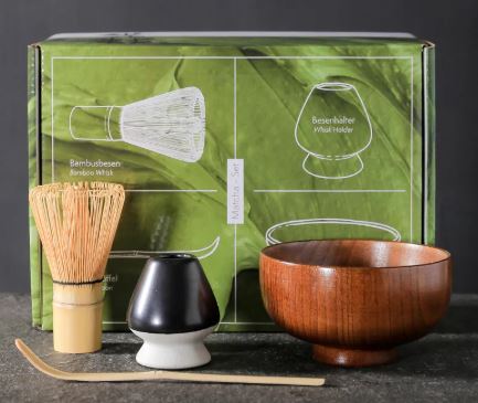 Premium Bamboo Matcha Whisk Set – Traditional Japanese Tea Ceremony Kit with Brush, Scraper & Accessories